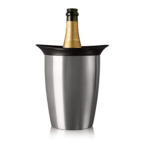 Vacu Vin Secchio Per Bottiglie Di Champagne Senza Ghiaggio Rinfrescatore Rigido Elegant, Acciaio Inossidabile, Unica