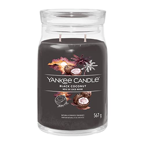 Yankee Candle Signature Candela Profumata, Cocco Nero In Giara Grande, Candele Di Miscela Di Cera Di Soia Lunga Durata, Regalo Per Le Donne