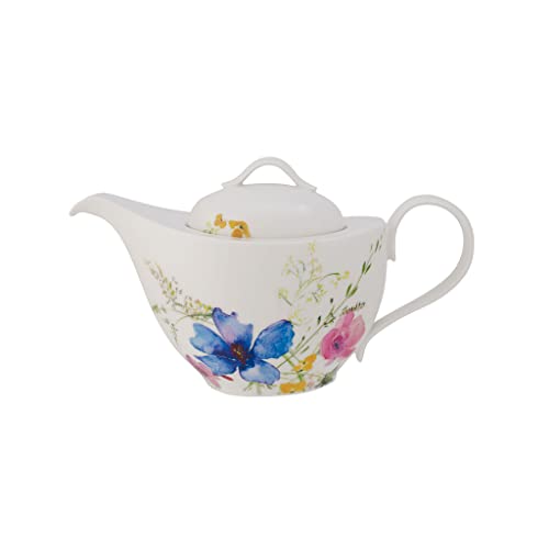 Villeroy & Boch Mariefleur Basic Teiera, 1.2 Litri, Porcellana Premium, Bianco/Multicolore