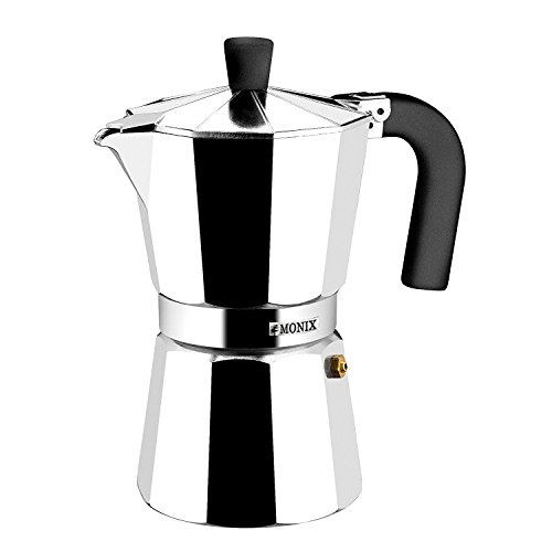 Monix Vitro Express - Moca Italiana In Alluminio Inox, 3 Tazze