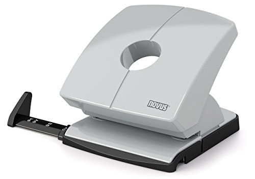 Novus 025 – 0615 Perforatore, Guida Di Scorrimento Con Formato Predefiniti, Interamente In Metallo Con Kunstoffummanteltem Oberteil, 30 Fogli, Grigio