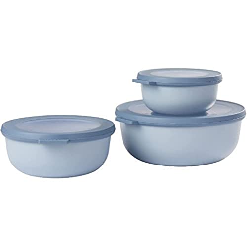 Mepal - Set Di 3 Contenitori Cirqula Rotondo - Contenitori Per Alimenti Con Coperchio - Adatti Come Contenitori Ermetici Per Frigo, Freezer, Microonde