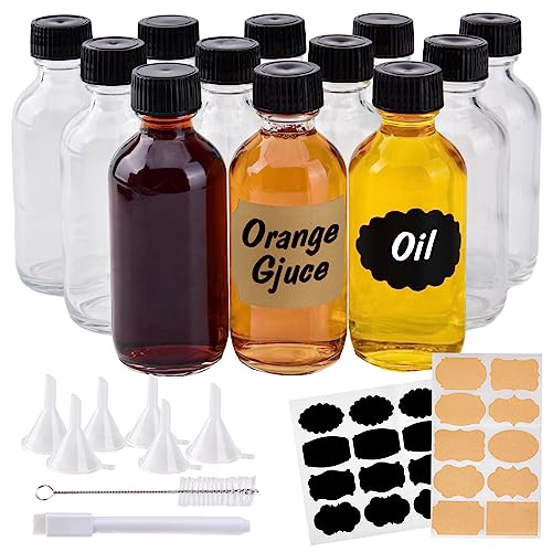 60Ml Mini Bottiglie Vetro, Mini Boccette Vetro, Bottigliette Di Vetro Piccole Per Liquori Alcolici, Vasetti Vetro Piccoli Con Imbuto Per Oli, Succo, A