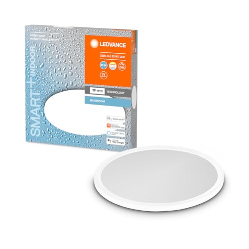 Ledvance Smart Led Luce Da Bagno Bianca, 25W, 3200Lm, 3000-6500K, 40Cm, Ip44, Orbis Disc Applique, Luce Da Bagno Con Tecnologia Wifi, Dimmerabile, Con