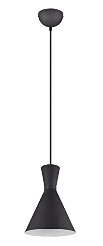 Reality Leuchten Enzo R30781032 - Lampadario A Sospensione, In Metallo, Colore: Nero Opaco, 1 Lampadina E27