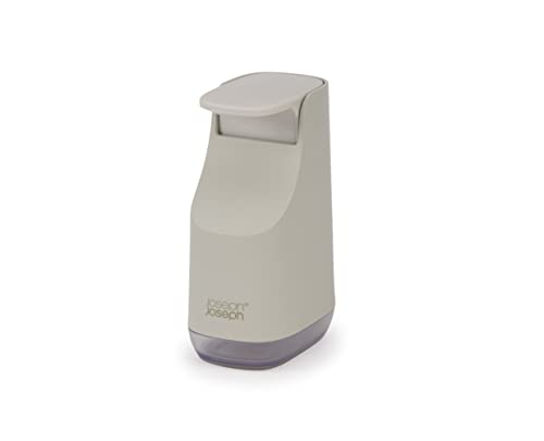 Joseph Joseph - Dispenser Sapone Per Il Bagno, Compatto E Salvaspazio, Testa A Pompa Facile Da Premere, Beccuccio Antigoccia, Ricaricabile, Beige