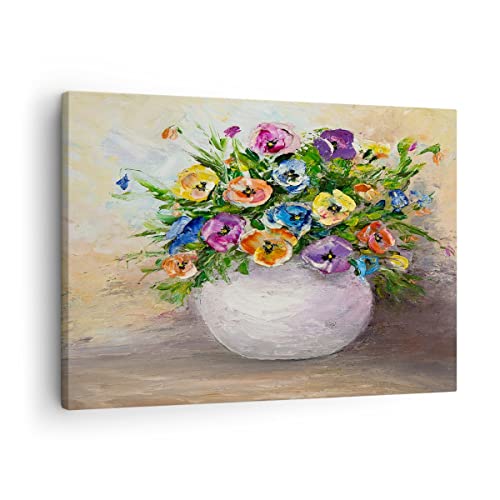 Quadro Su Tela Fiori Bouquet Vaso Colorato Stampe Da Parete 70X50Cm Quadri Moderni Soggiorno Camera Da Letto Cucina 1 Pezzo Piccoli Decorazione Murale