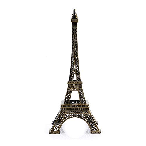 Nikou Torre Eiffel Architettonica, Tonalità Bronzo Parigi Torre Eiffel Figurine Statue Vintage Modello In Lega Decor(25Cm)