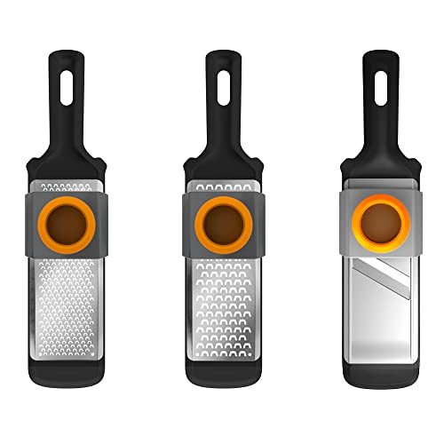 Fiskars Set Affettaverdure E Grattugie, 3 Pezzi, Metallo/Plastica, Functional Form, 1014414