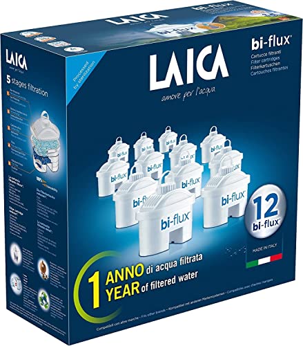Cartuccia Filtrante Per Acqua Laica Bi-Flux – Preserva I Sali Minerali Riducendo Cloro E Metalli Pesanti – Riduce La Durezza Dell'Acqua Del Rubinetto