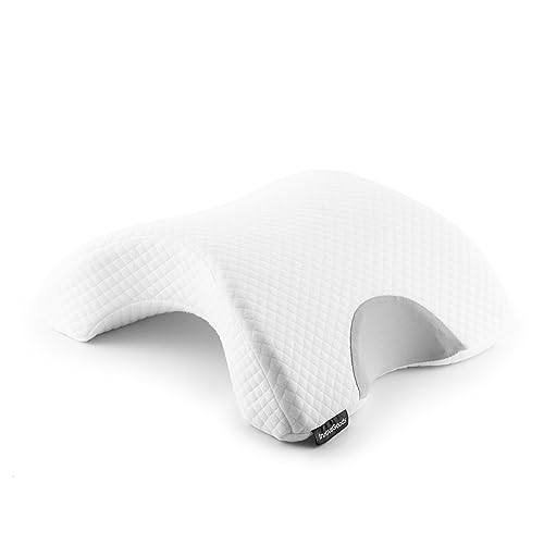 Innovagoods Cuscino Viscoelastico Cervicale Cozzy Per Coppie, Ergonomico, Memory Foam, Federa Removibile, Migliora Sonno, Bianco, Taglia Unica