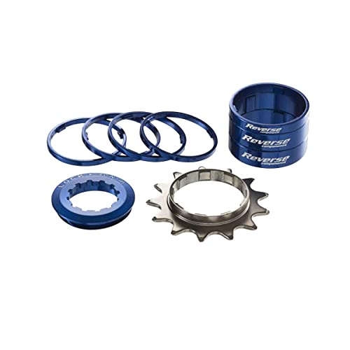 Kit Single Speed Con Pignone 13 Denti Reverse Components Colore Blu Scuro