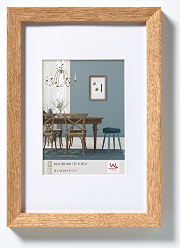 Walther Design Rovere Chiaro 50 X 70 Cm Con Passe-Partout, Cornice In Legno Fiorito Ef070E