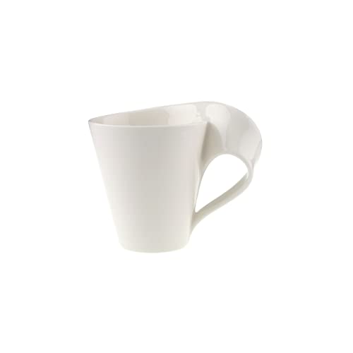 Villeroy & Boch Newwave Tazza Di Caffè Con Manico, Contemporaneo, Per Lavastoviglie E Microonde, Premium Porcellana, Bianco, 300 Ml