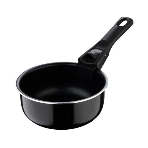 Bergner Click&Cook Black Edition | Set Di 3 Casseruole Da Cucina Da 16, 18 E 20 Cm + Manico Ergonomico Rimovibile | Alluminio Pressato E Antiaderente