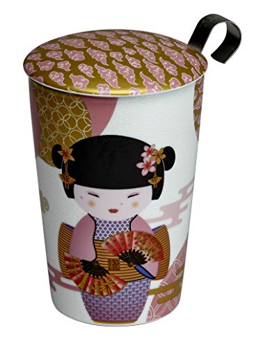 Teaeve Teiera In Porcellana Geisha Rosa Da 350 Ml Con Infusore Inox E Coperchio