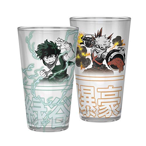 Abystyle - My Hero Academia Xxl Glass, 400 Ml, Izuku & Bakugo