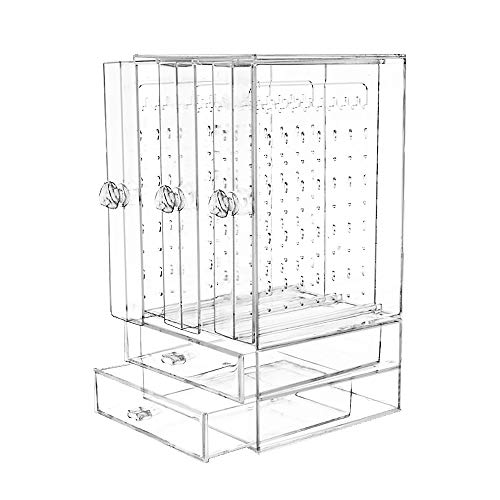 Vinfutur Porta Gioielli Orecchini Espositore Cofanetti Scatola Acrilica Organizer Organizzatore Esposizione Portagioie Collane Bracciali Trasparente