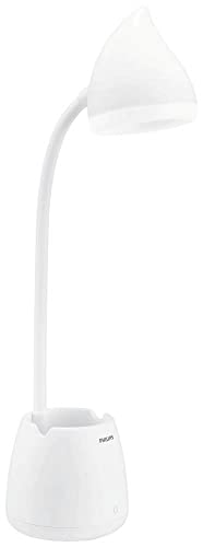 Philips Led Lampada Da Tavolo Hat, Dimmerabile, Batteria Da 900 Ma, 3000-5700K, 4.5W, Bianco