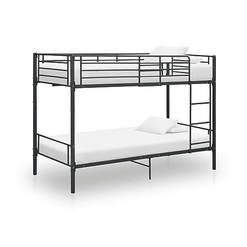 Vidaxl Letto A Castello Nero In Metallo 90X200 Cm