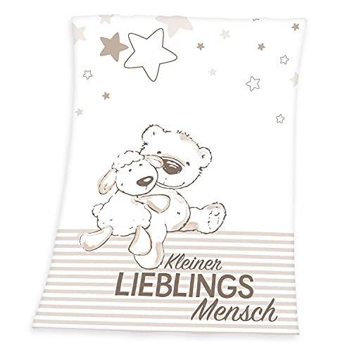 Herding Fynn Coperta Per Bambini, Lieblingsmensch, 75 X 100 Cm, Microfibra, Bianco