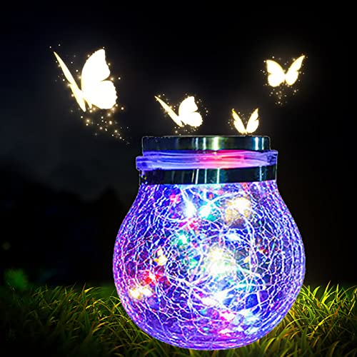Lanterna Solare Esterno - Xrr 30Leds Lanterne Solari Da Esterno Di Vetro Impermeabile Luci Solari, Sospensione Solare Giardino Decorativa Per Gazebo,