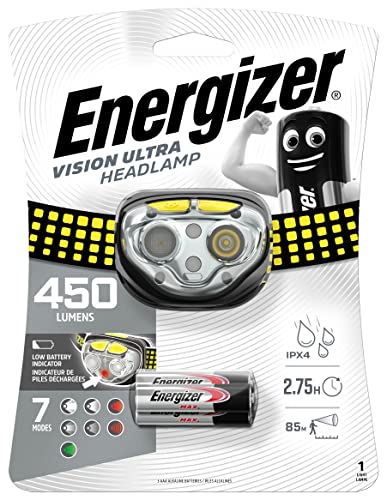 Energizer Torcia Frontale, Vision Ultra Hd Led Lampada Frontale, Batterie Incluse