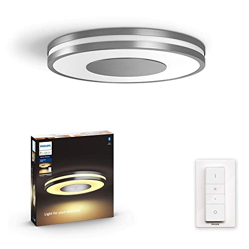 Philips Hue White Ambiance Plafoniera Smart Being, Luce Bianca Da Calda A Fredda, Led Integrato, 32W, Cromato, Telecomando Dimmer Switch Incluso