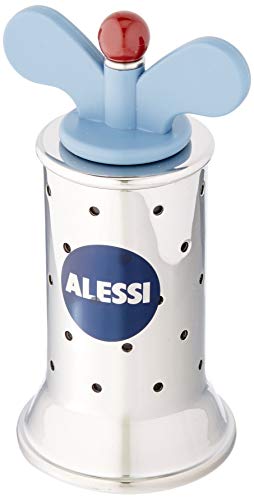 Alessi 9098 - Macinapepe Di Design Con Alette, Acciaio Inossidabile E Resina Termoplastica, Azzurro