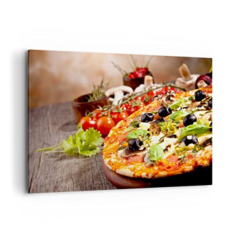 Quadro Su Tela 100X70Cm Stampe Da Parete Pizza Cibo Italia Tradizione Grandi Decorazione Murale Camera Da Letto Cucina 1 Pezzo Quadri Moderni Soggiorn