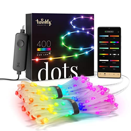 Twinkly Dots - Stringa Flessibile Di Luci Di Natale Smart Con 400 Led Rgb - Decorazioni Natalizie Per Interni Ed Esterni - Illuminazione Controllata D