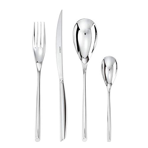 Sambonet Bamboo Set Di Posate Da 24 Pz., Servizio, Coltello, Cucchiaio, Forchetta, Acciaio Inox, 52519-81