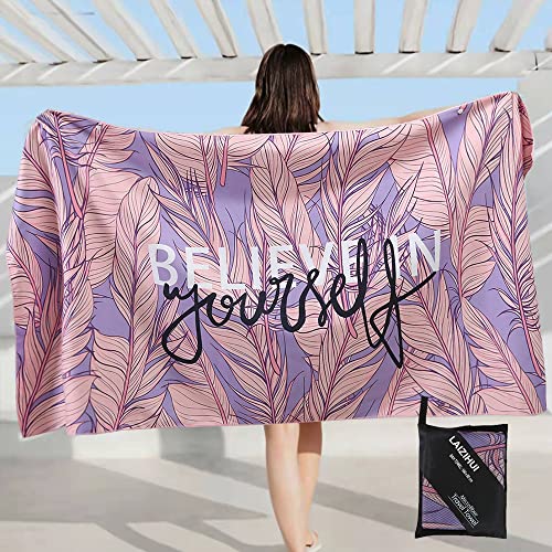 Laizihui Telo Antisabbia Mare Coperta Da Spiaggia,Telo Mare Microfibra,Perfetto Per Lo Sport, Viaggi, Campeggio, Palestra, Piscina.Telo Mare Grande 16