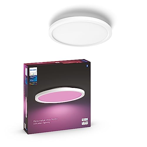 Philips Hue White And Color Ambiance Surimu, Plafoniera Smart Rotonda, Luce Bianca O Colorata, Dimmerabile, 40W, Bianco
