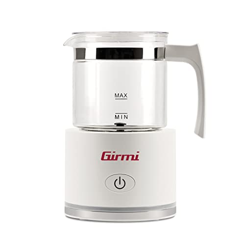 Girmi Ml70 Montalatte, 600W, Capacità 250 Ml, Contenitore In Vetro, Spegnimento Automatico, Monta E Scalda Anche Latte Vegetale, Bianco