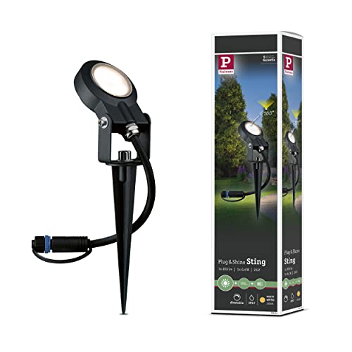 Paulmann Outd Plug & Shine Spotlight Sting Ip67 520Lm 3000K 6W 24V Antracite Alu 6 W, 5.2 X 5.2 X 29 Cm