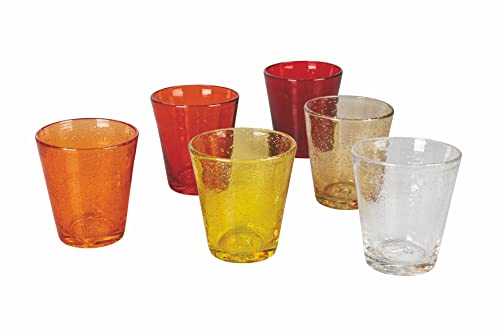 Villa D’Este Home Tivoli 5909889 Cancun Sunset Set 6 Bicchieri Acqua In Pasta Di Vetro Soffiato 330 Ml
