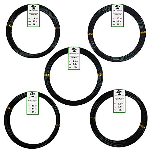 Grow A Bonsai Tree Alluminio Anodizzato Filo Per Bonsai 5-Formati Set Di Avviamento - 1,0Mm, 1,5Mm, 2,0Mm, 2,5Mm, 3,0Mm (45 Metri Totale) - (5 Formati