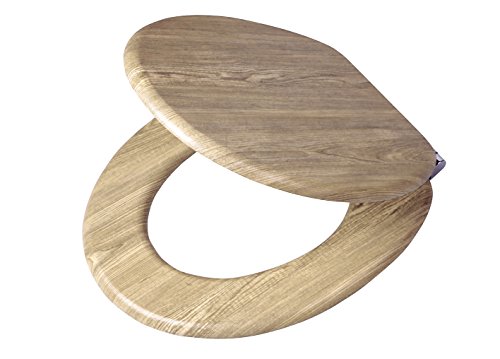 Tiger Look Sedile Per Wc Assi Di Legno, Mdf, 37,5 X 45,5 X 5,5 Cm