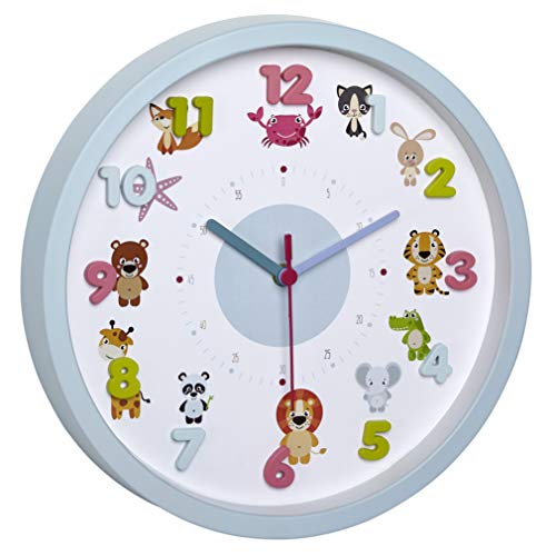 Tfa Dostmann, Orologio Da Parete Per Bambini, Plastica, Azzurro, (L) 309 X (B) 44 X (H) 309 Mm