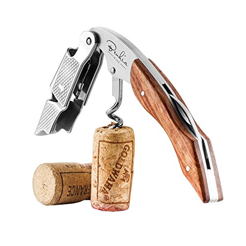Benkia Legno Cavatappi Sommelier - Cavatappi Di Qualità Per Uso Professionale Con Apribottiglia E Tagliacapsule - Apribottiglie
