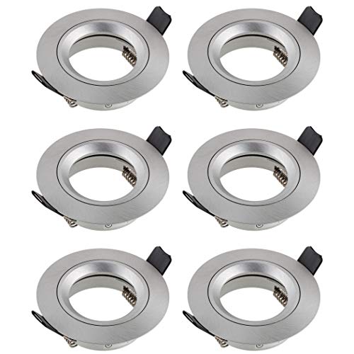 Sebson 6X Faretto Ad Incasso Incl. Portalampada Gu10 - Foro Di Montaggio Ø65Mm Dimensioni Ø80X24Mm, Alluminio, Led/Alogena