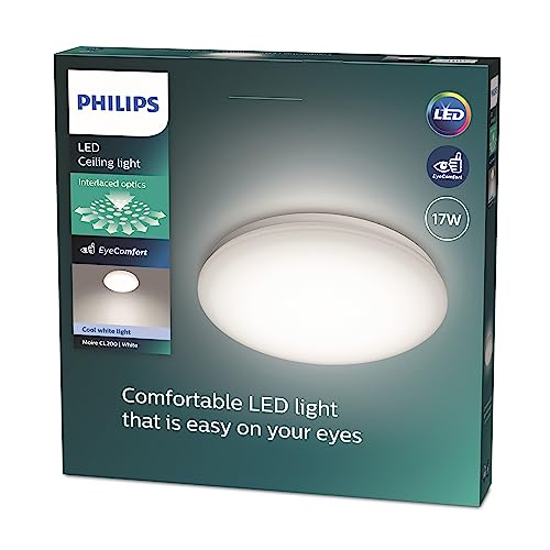 Philips Led Moire, Plafoniera Rotonda, Luce Bianca Fredda, 17W, Bianco