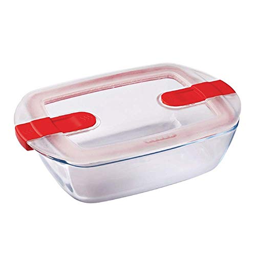 Pyrex Cook & Heat Contenitore Rettangolare Per Alimenti In Vetro Borosilicato Con Coperchio Sfiatavapore Per Il Microonde – Cuocere In Forno, Conserva