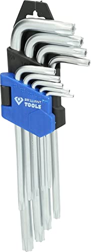 Brilliant Tools Bt044009 Serie Di Chiavi Maschio Piegate, 9 Pz, Profilo Torx®, Corte [Powered By Ks Tools]