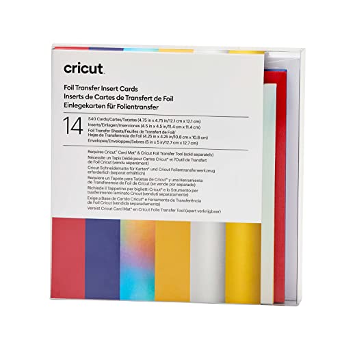 Cricut Foglio Transfer Insert Cards Celebrazione, Da Utilizzare Con Tappetino A Cartoncino, 2X2, 12.1 Cm X 12.1 Cm (Taglia, Confezione Da 14, Argento,