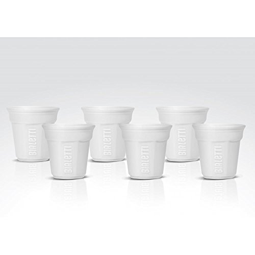 Bialetti Y0Tz502 6 Tazzine Da Espresso, Porcellana, Bianco, 6 Pezzi (Confezione Da 1),