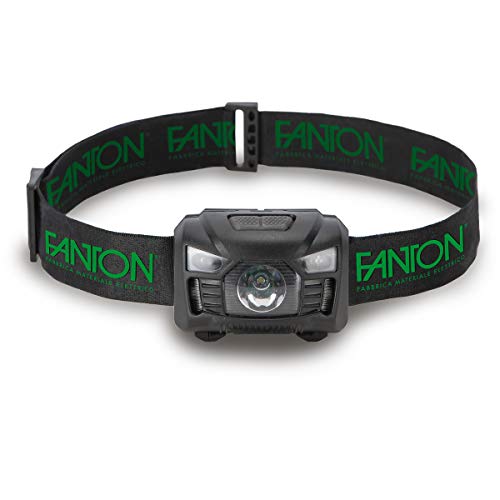 Fanton 62569 Lampada Frontale Da Testa Ricaricabile Luce Bianca/Rossa Accensione Tramite Tasto E Sensore Ricaricabile Tramite Presa Usb Autonomia Fino