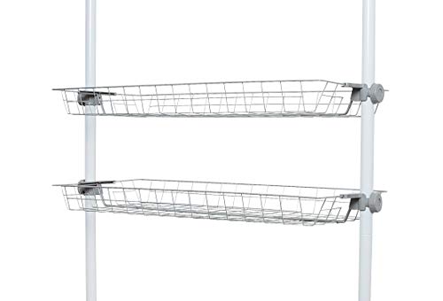 Wenko Cestino Herkules 2 Pezzi - Set Di 2 Cesti Portaoggetti, Acciaio, 94 X 8 X 38 Cm, Grigio