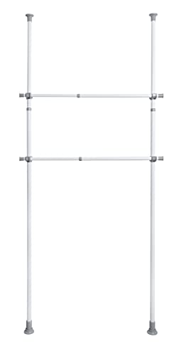 Wenko Asta Appendiabiti Herkules 2 Pezzi - Set Di 2 Aste Telescopiche, Acciaio, 3 X 75-120 X 3 Cm, Bianco